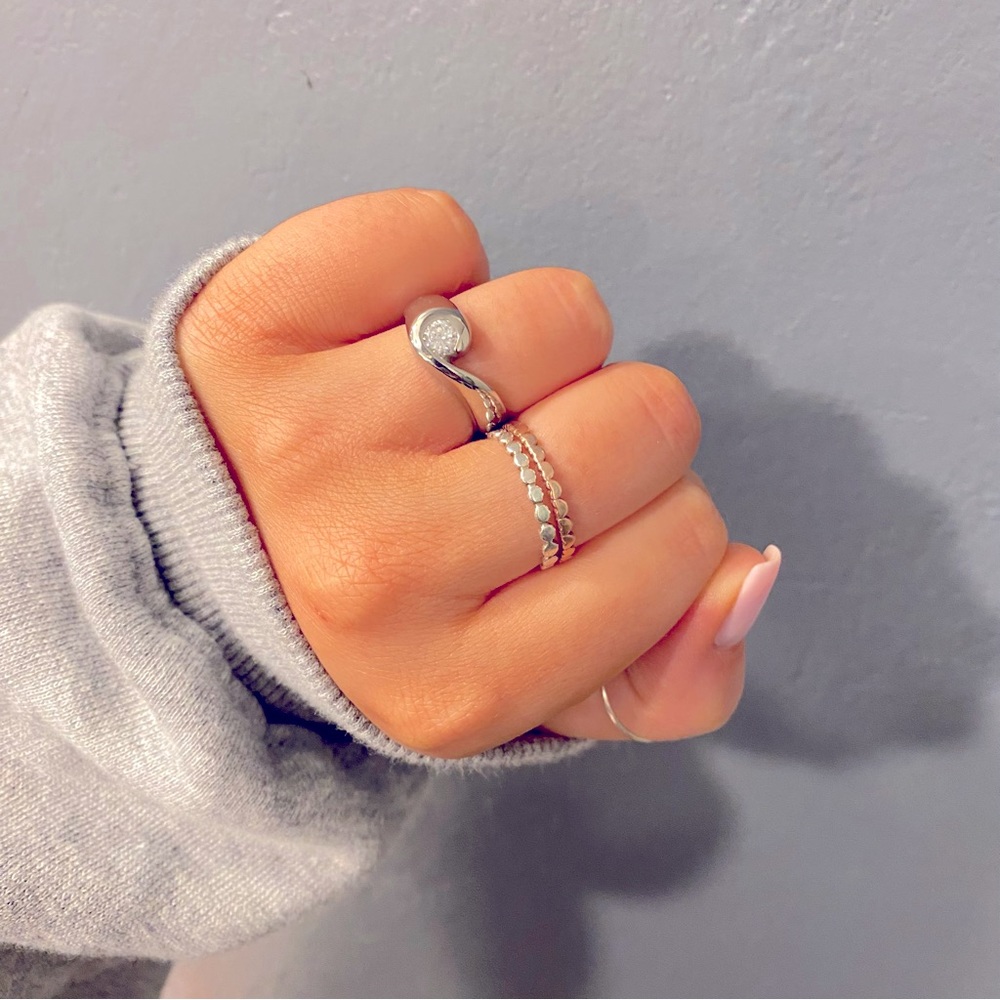 Chisel Stainless Steel Faux Diamond Ring